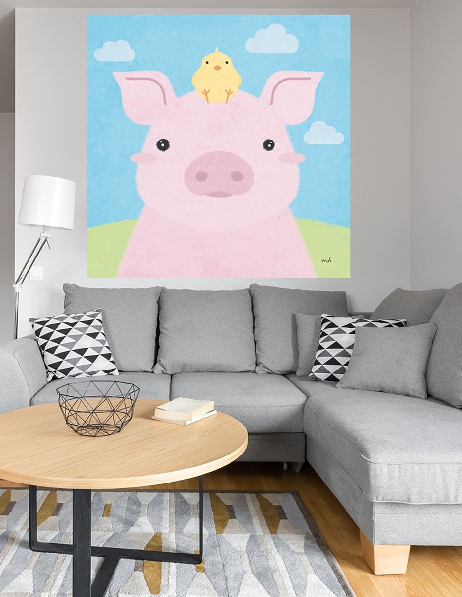 Cuadro decorativo Amigos de Granero II técnica mixta Animales Domésticos 5