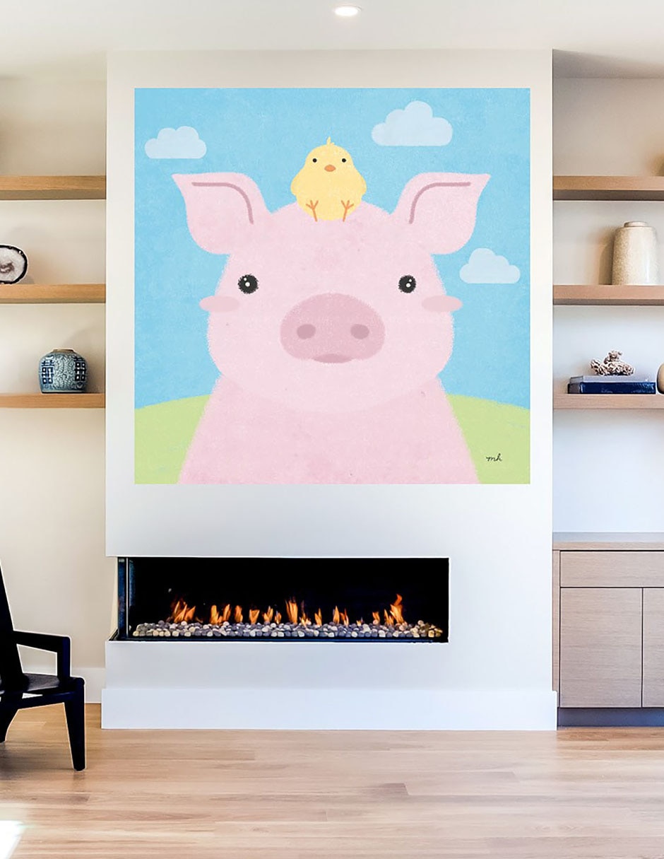 Cuadro decorativo Amigos de Granero II técnica mixta Animales Domésticos 6