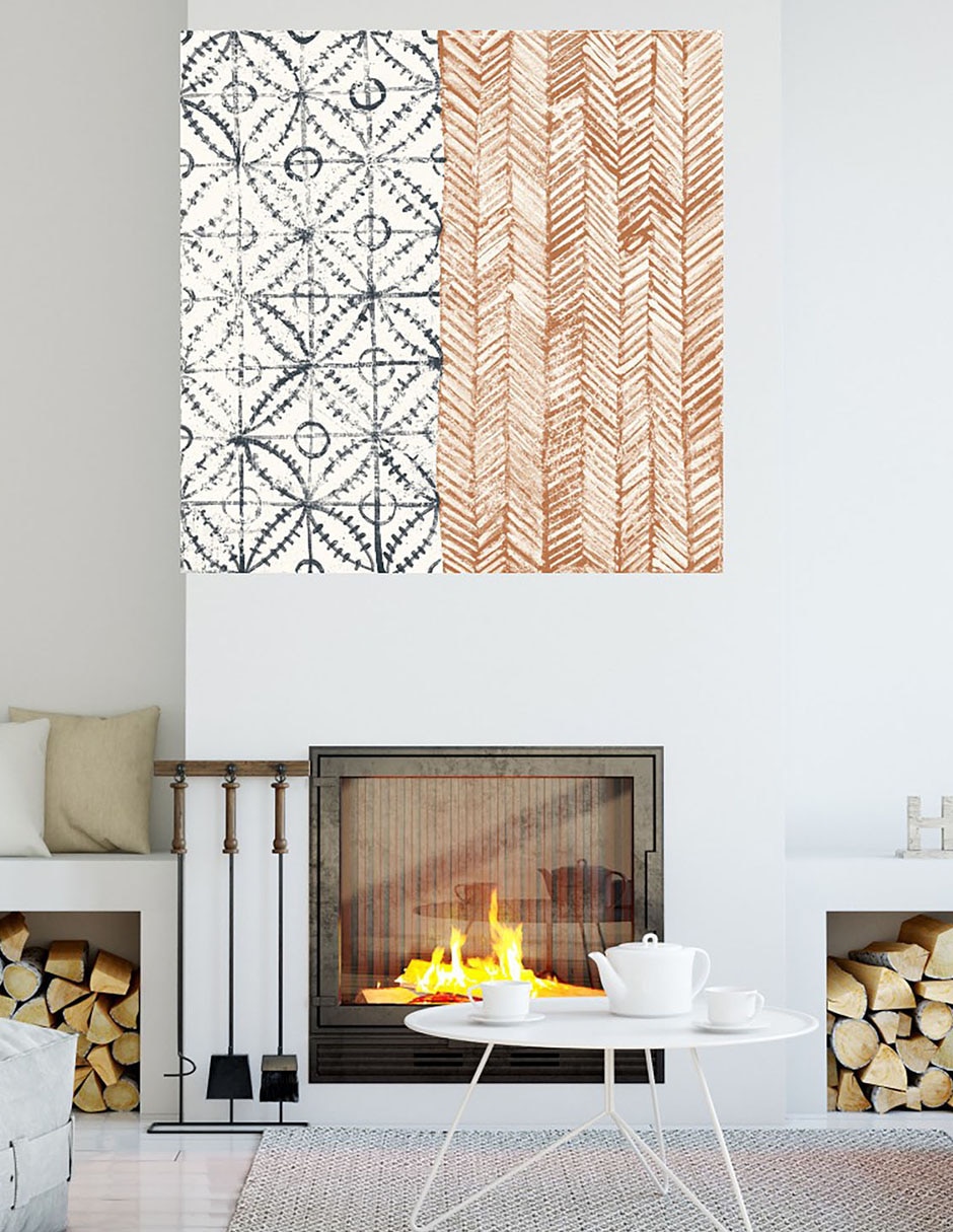 Cuadro decorativo Azulejo Maki VII técnica mixta Formas 4