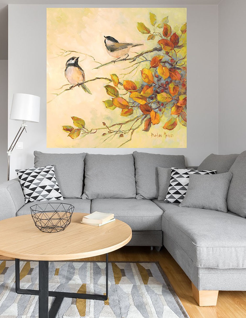 Cuadro decorativo Aves de otoño I técnica mixta Aves Silvestres 4