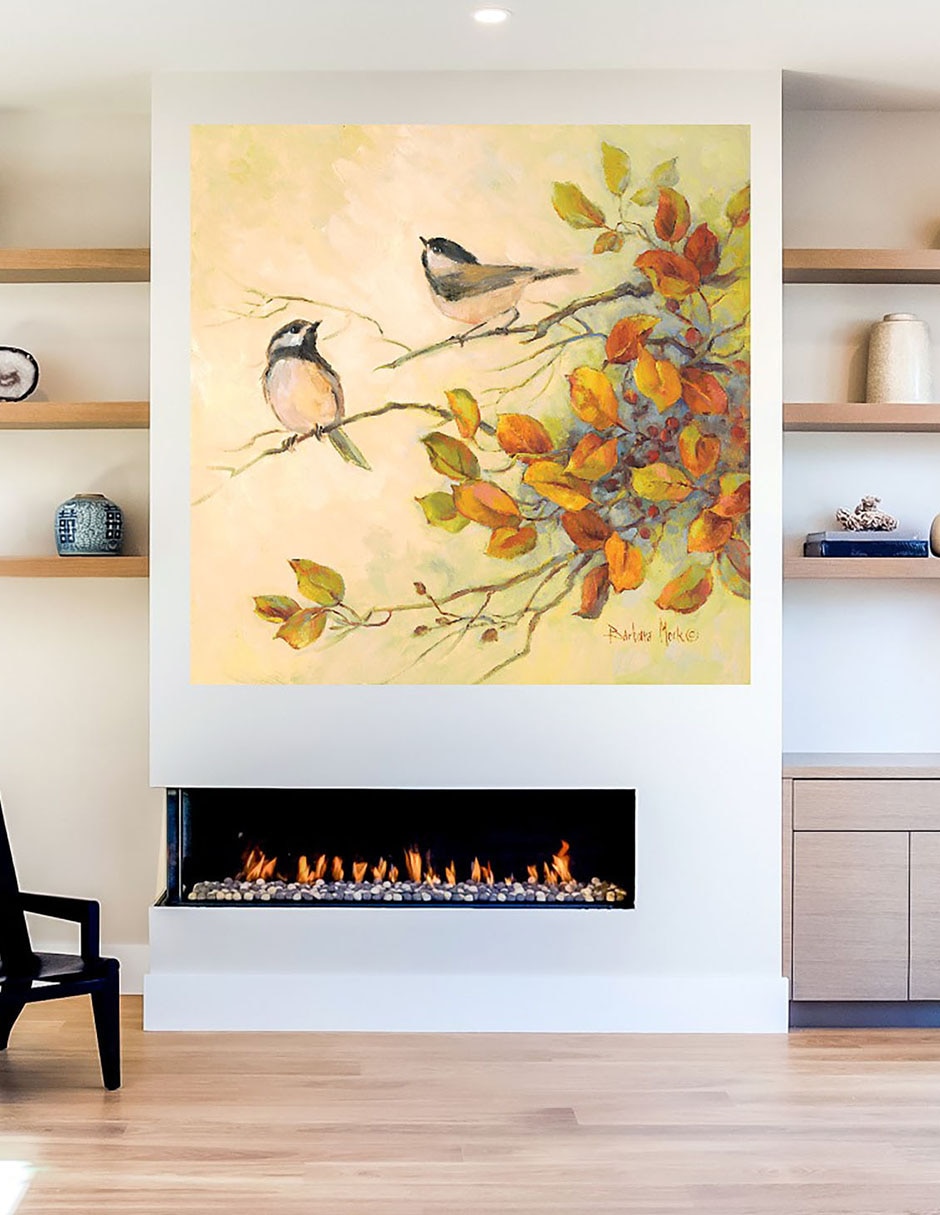 Cuadro decorativo Aves de otoño I técnica mixta Aves Silvestres 5