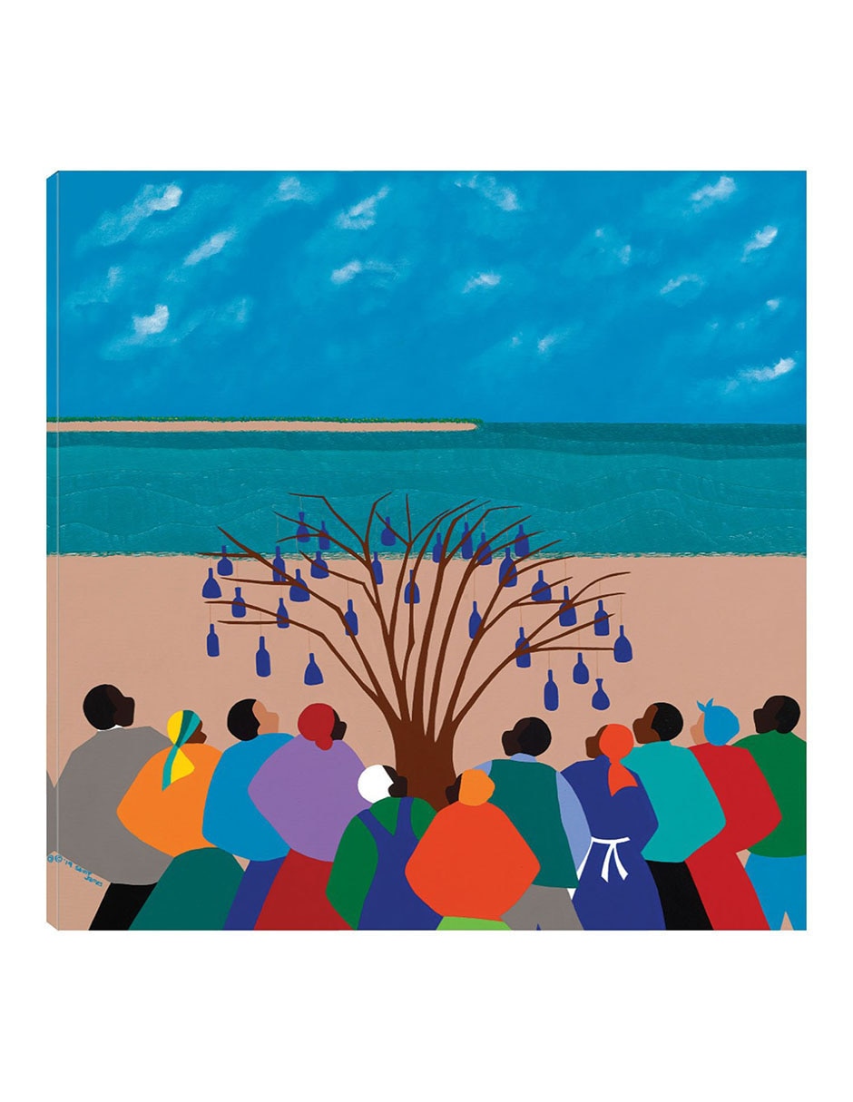 Cuadro decorativo Árbol de botella de Islas Gullah técnica mixta Playas