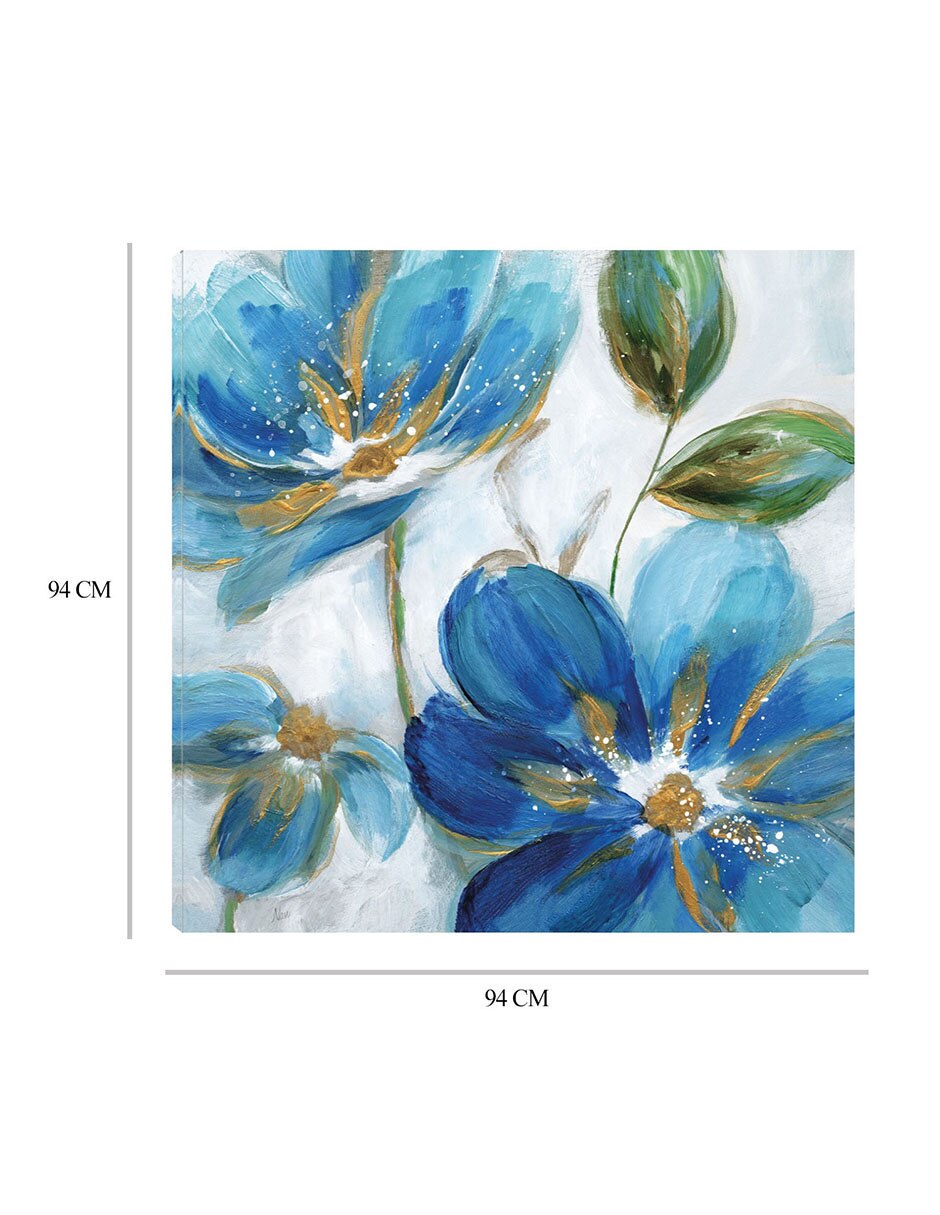 Cuadro decorativo Azules florecientes II técnica mixta Primavera 8