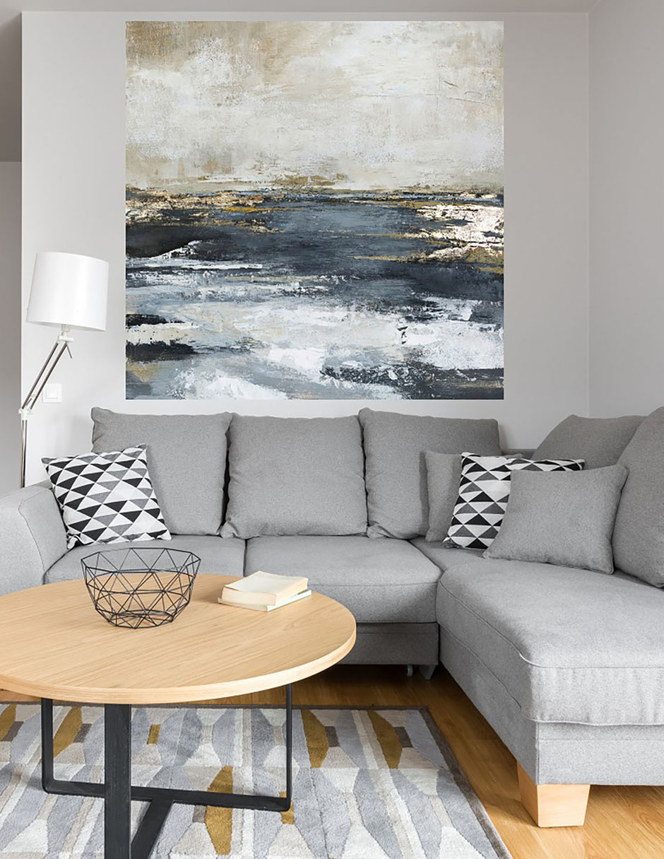 Cuadro decorativo Bahía azul técnica mixta Océanos 4