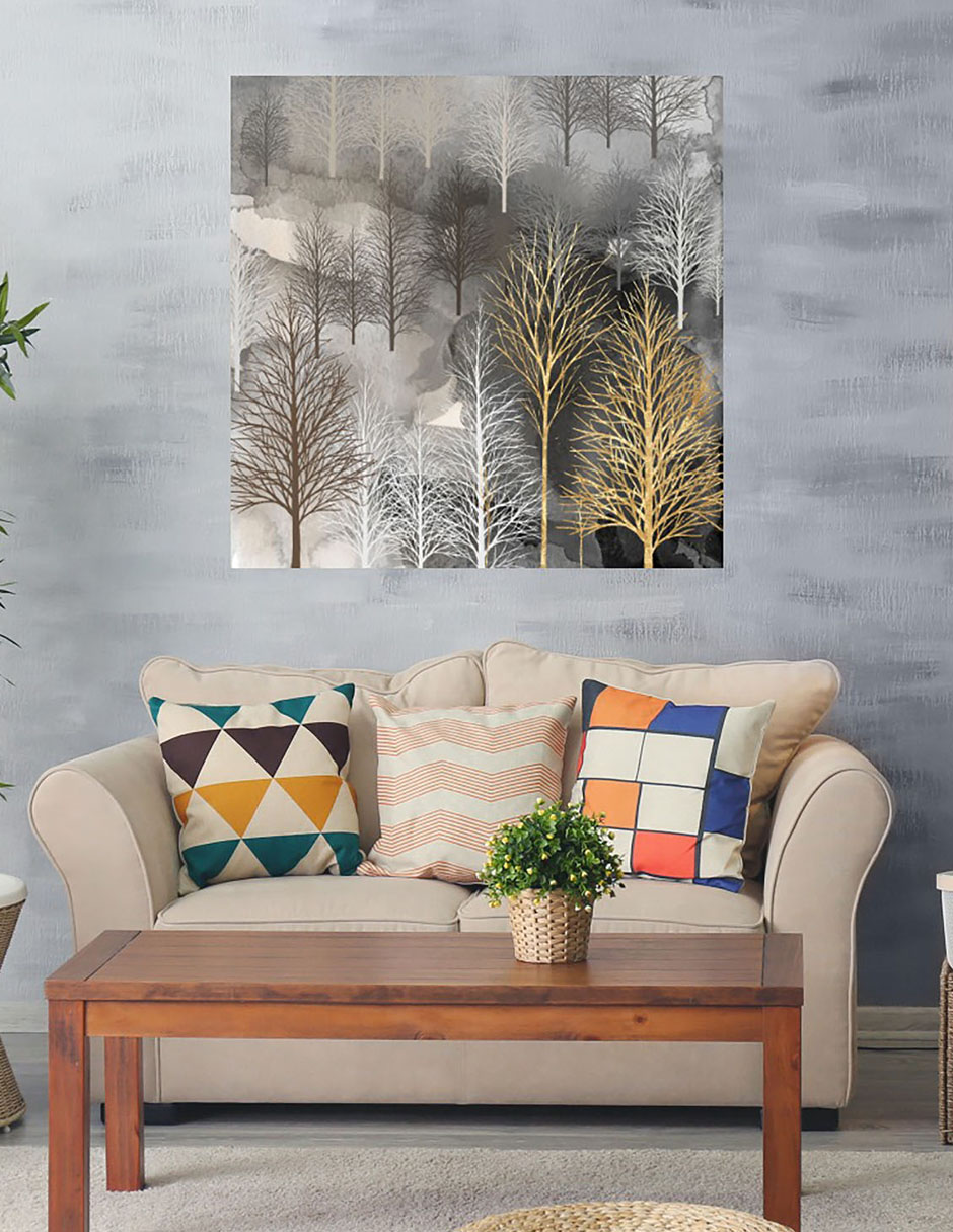 Cuadro decorativo Árboles de Invierno técnica mixta Naturaleza 2