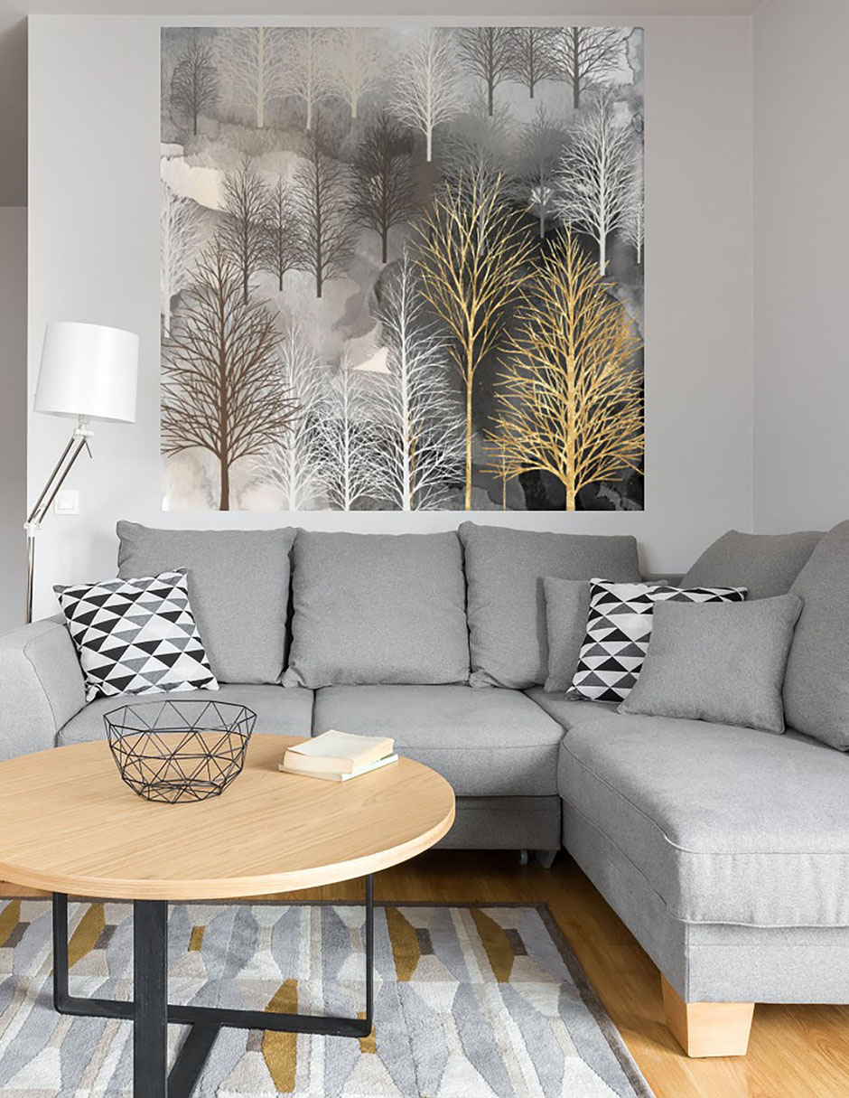 Cuadro decorativo Árboles de Invierno técnica mixta Naturaleza 4