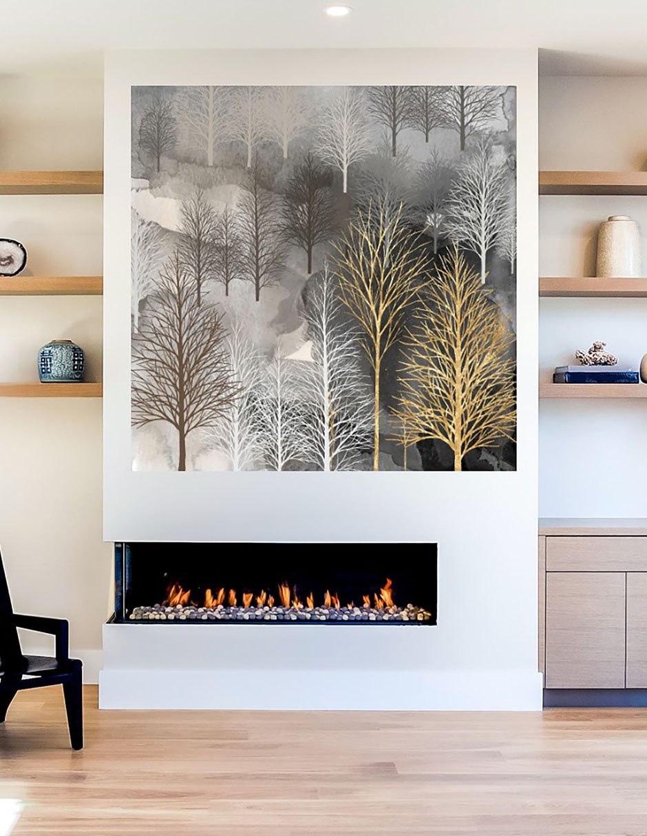 Cuadro decorativo Árboles de Invierno técnica mixta Naturaleza 5