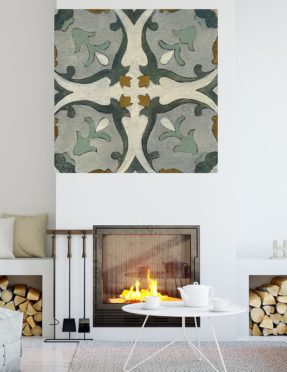 Cuadro decorativo Azulejo del Viejo Mundo III técnica mixta Símbolos 4