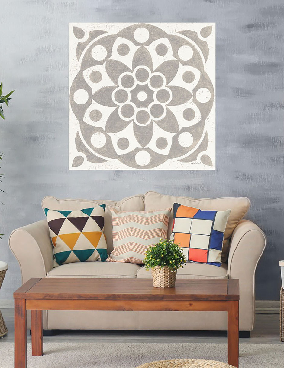 Cuadro decorativo Azulejo de Caravana de Invierno II técnica mixta Símbolos 3