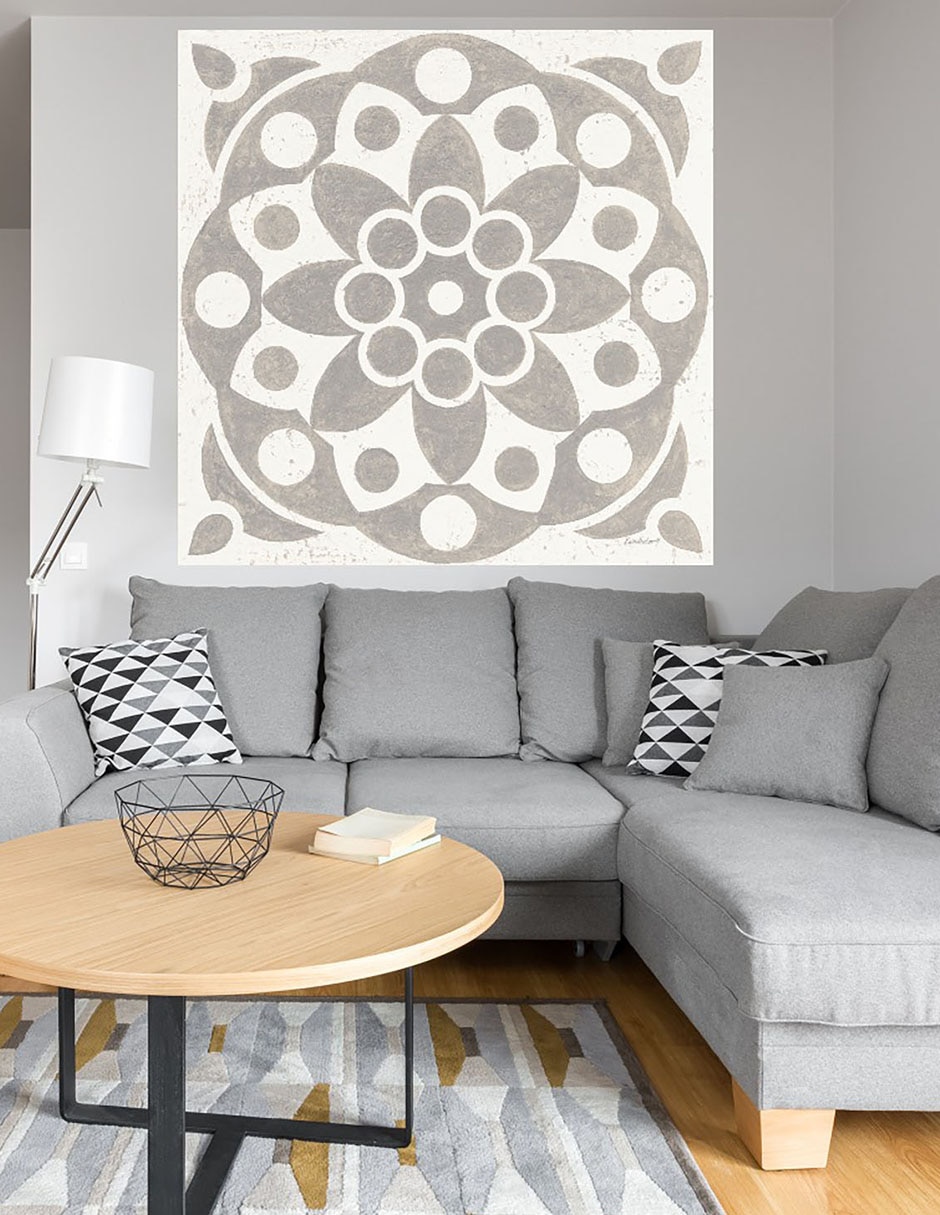 Cuadro decorativo Azulejo de Caravana de Invierno II técnica mixta Símbolos 5
