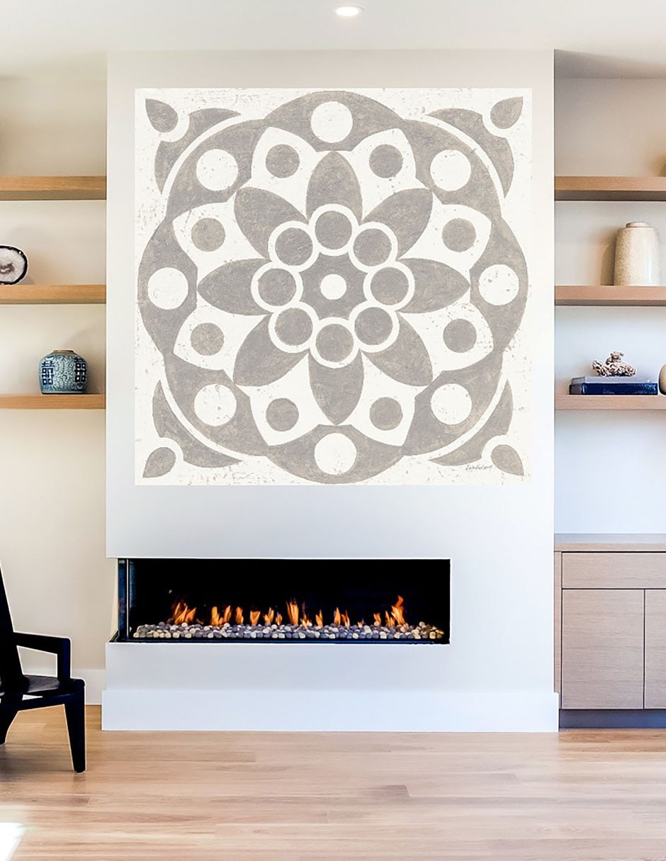Cuadro decorativo Azulejo de Caravana de Invierno II técnica mixta Símbolos 6