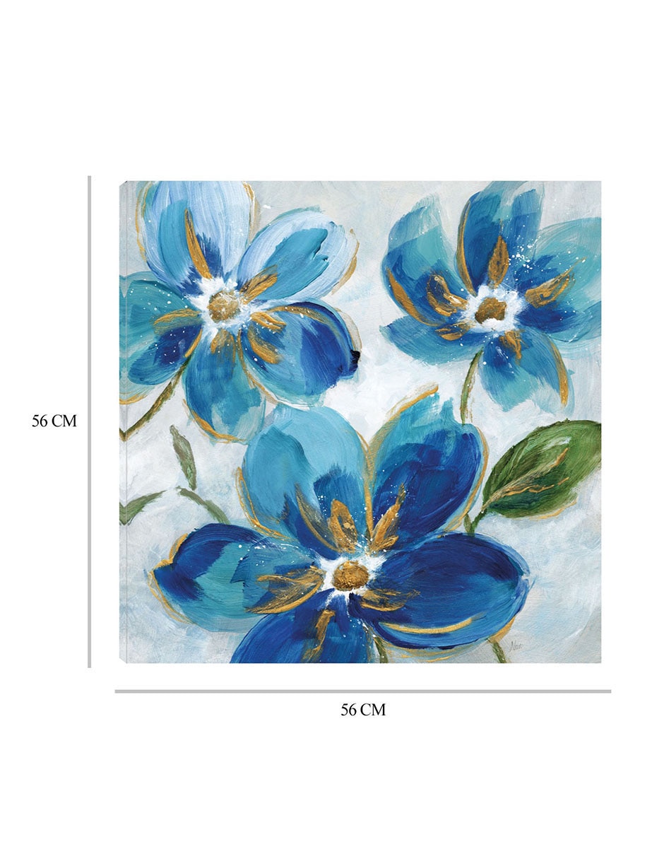 Cuadro decorativo Azules Florecientes I técnica mixta Primavera 8