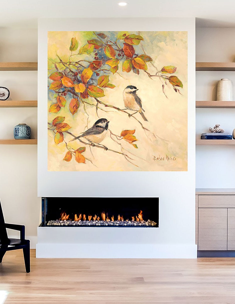 Cuadro decorativo Aves de otoño II técnica mixta Aves Silvestres 5