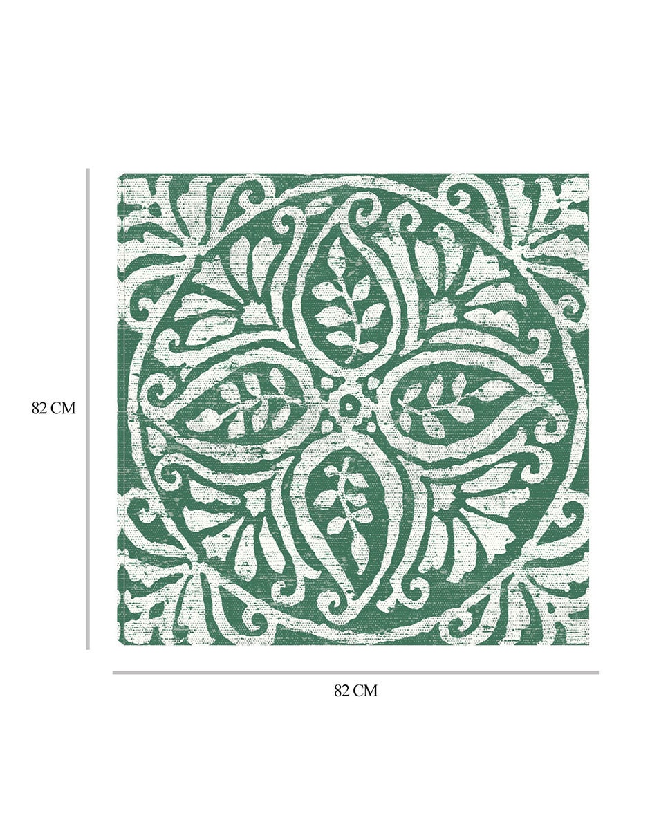 Cuadro decorativo Azulejo verdeo oscuro Amadora IV técnica mixta Formas 2