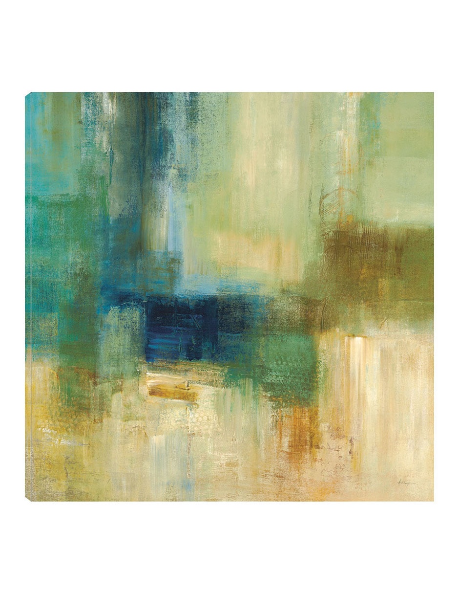 Cuadro decorativo Abstracto verde técnica mixta Colores