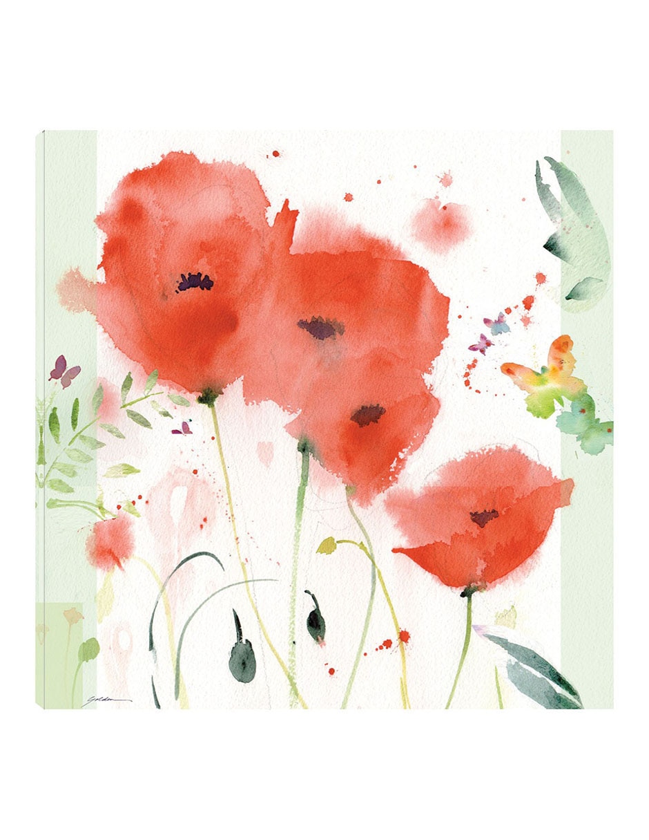 Cuadro decorativo Amapolas técnica mixta Flores