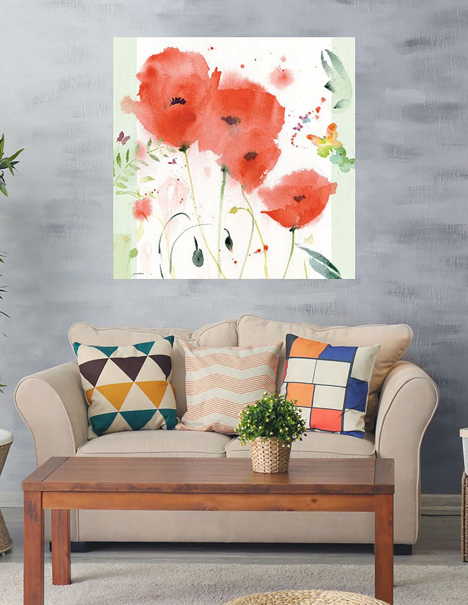 Cuadro decorativo Amapolas técnica mixta Flores 3