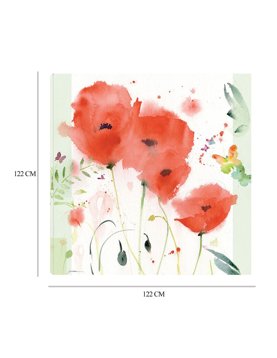 Cuadro decorativo Amapolas técnica mixta Flores 2