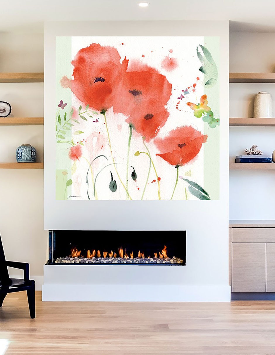 Cuadro decorativo Amapolas técnica mixta Flores 6