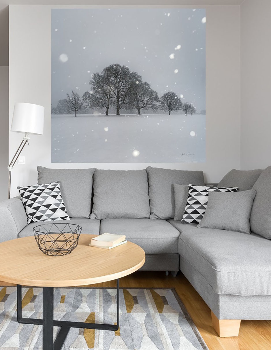 Cuadro decorativo Árboles en la nieve técnica mixta Naturaleza 4