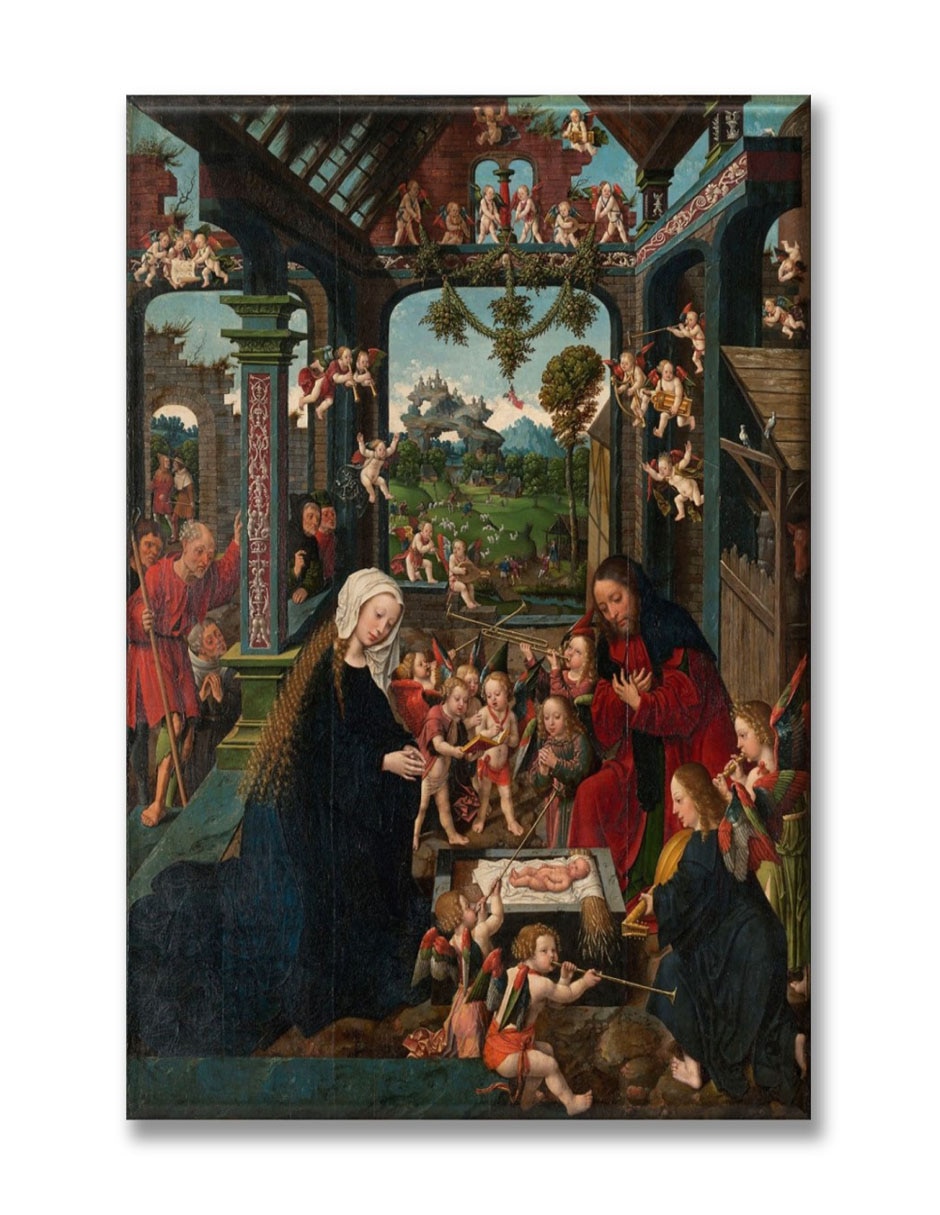 Cuadro decorativo La adoración del niño jesús