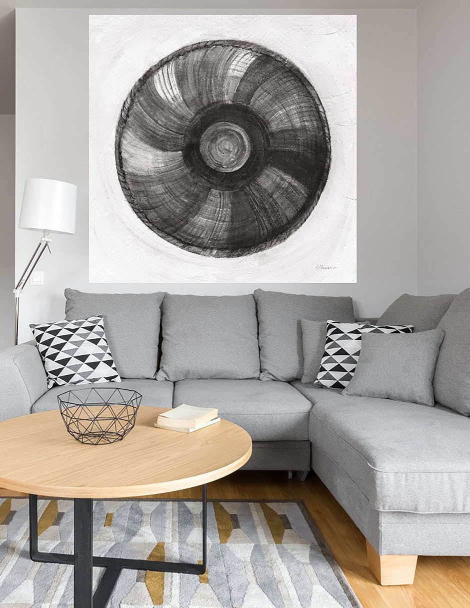 Cuadro decorativo Belleza tejida II BN técnica mixta Formas 4