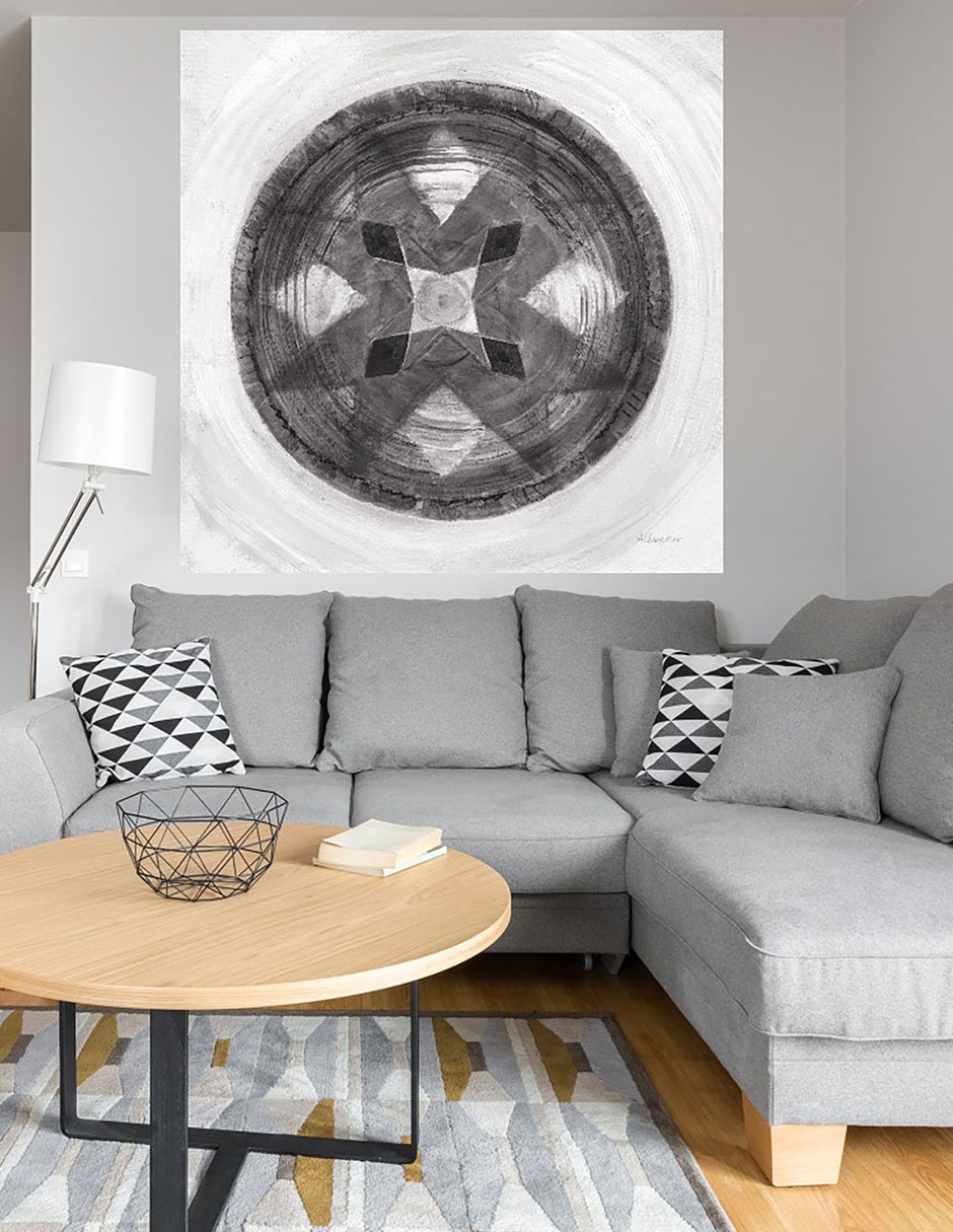 Cuadro decorativo Belleza tejida III BN técnica mixta Formas 4