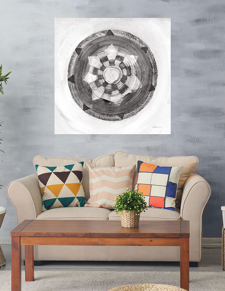 Cuadro decorativo Belleza tejida IV BN técnica mixta Formas 2