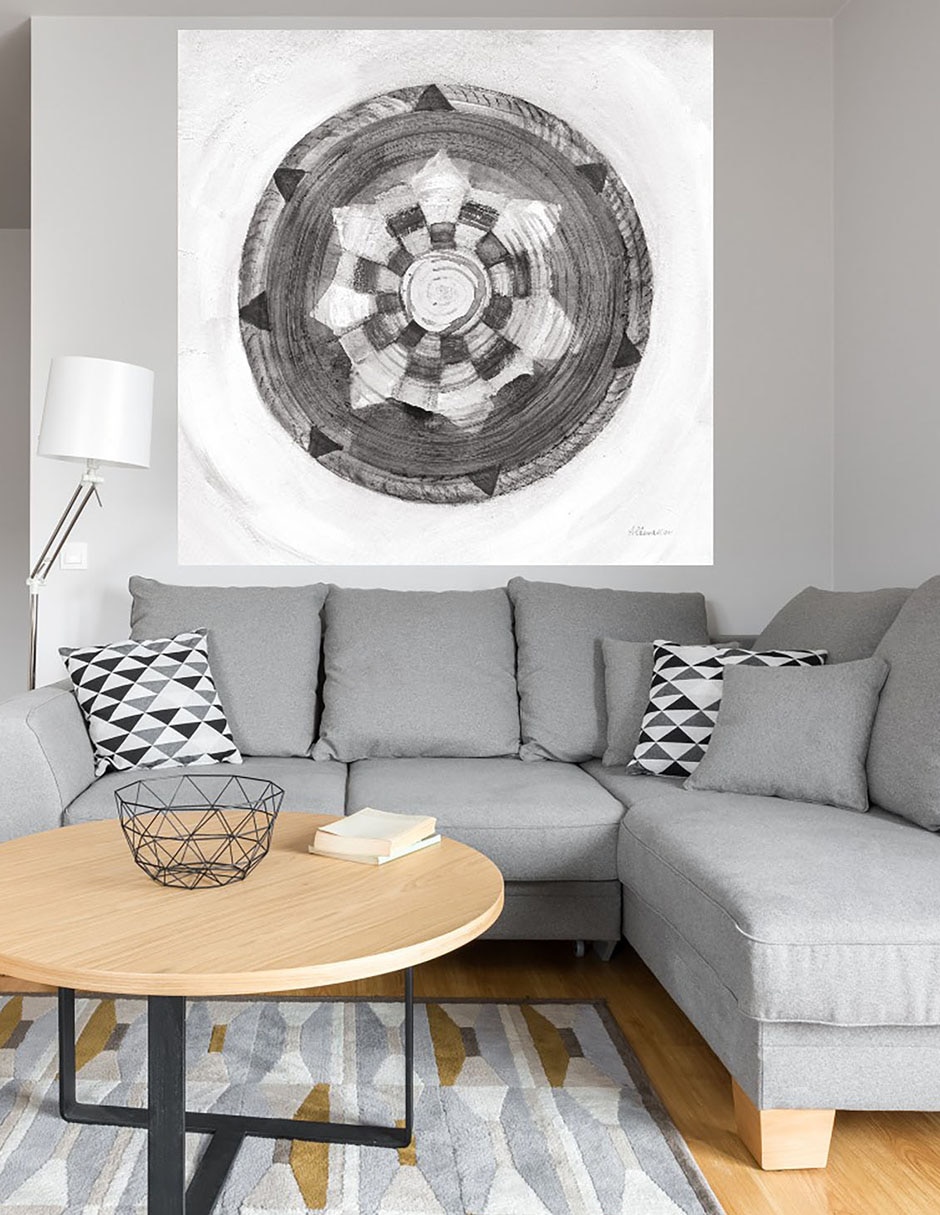 Cuadro decorativo Belleza tejida IV BN técnica mixta Formas 4