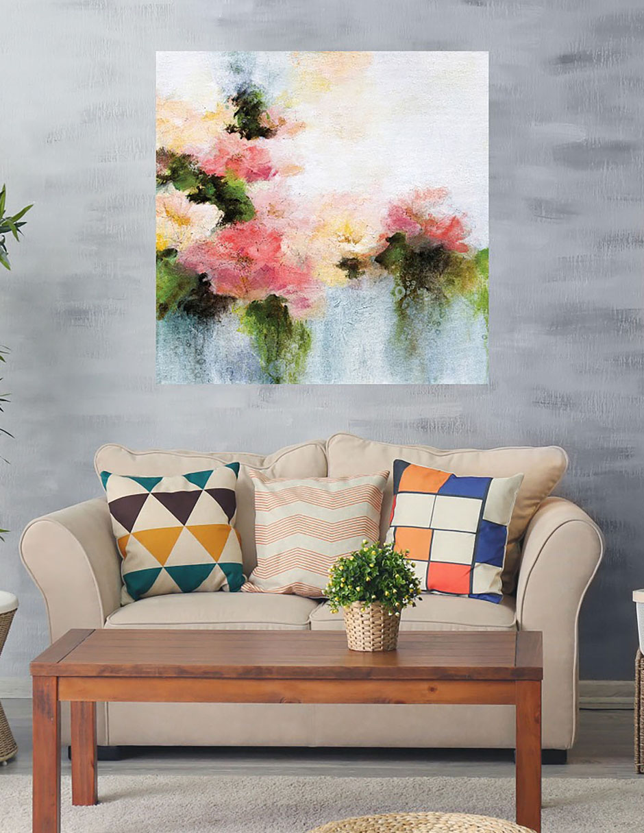 Cuadro decorativo Bienvenido a casa técnica mixta Floración 2