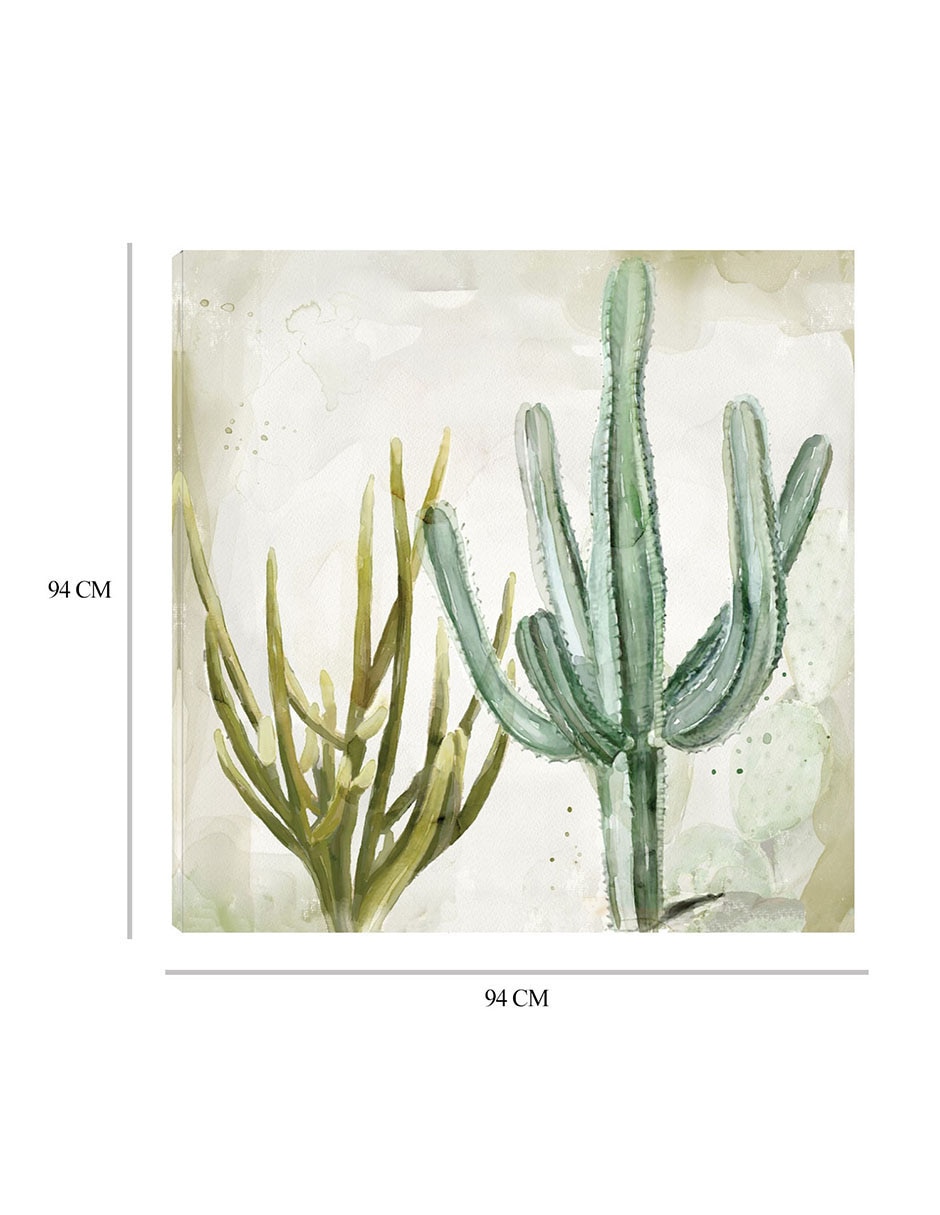 Cuadro decorativo Cactus en Acuarela II técnica mixta 2