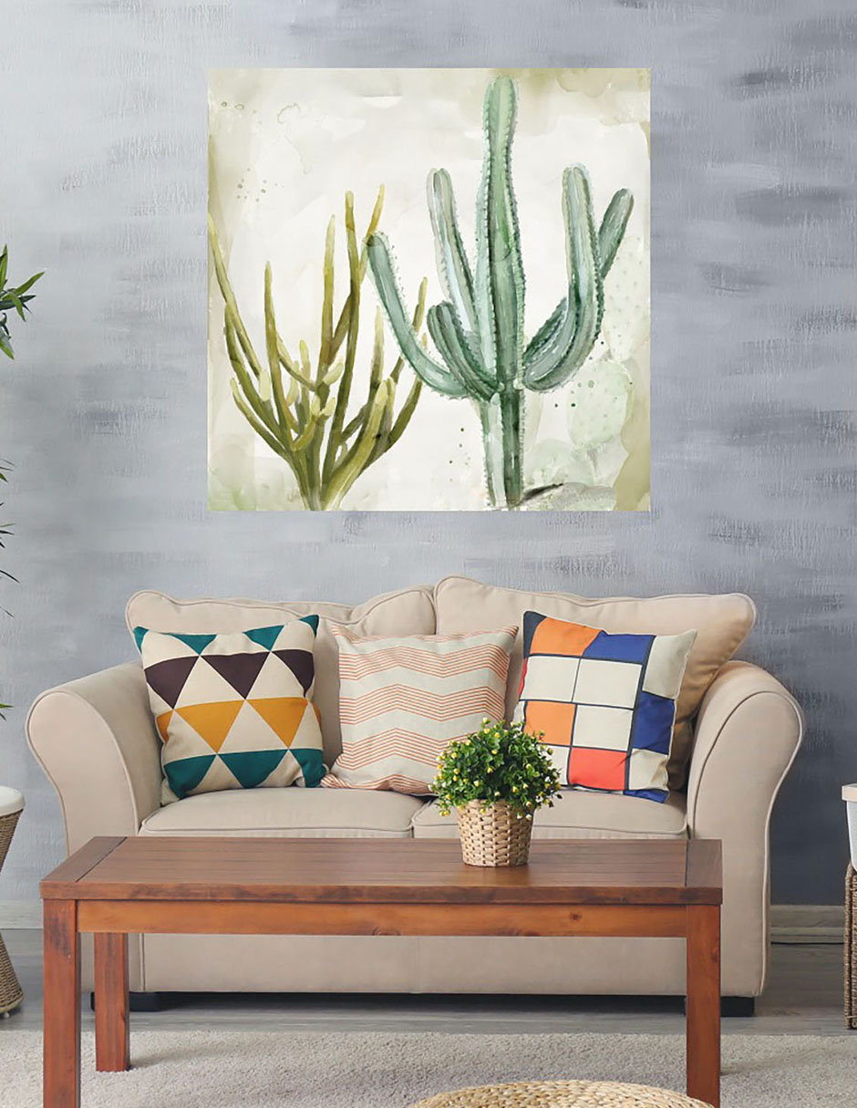 Cuadro decorativo Cactus en Acuarela II técnica mixta 2