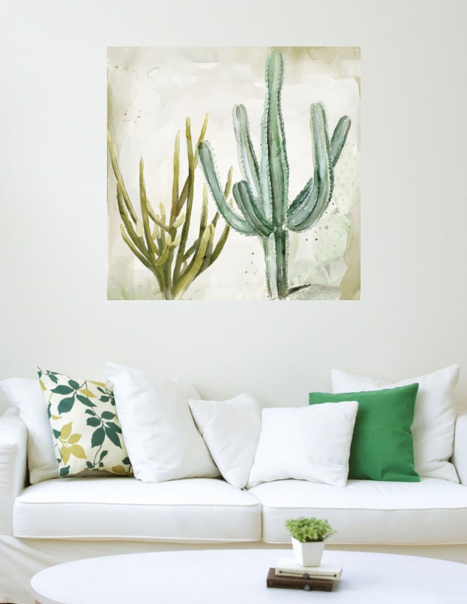 Cuadro decorativo Cactus en Acuarela II técnica mixta 3