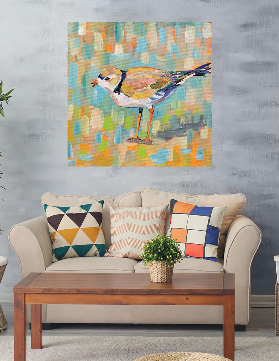 Cuadro decorativo Chorlito Costero IV técnica mixta Aves Silvestres 2