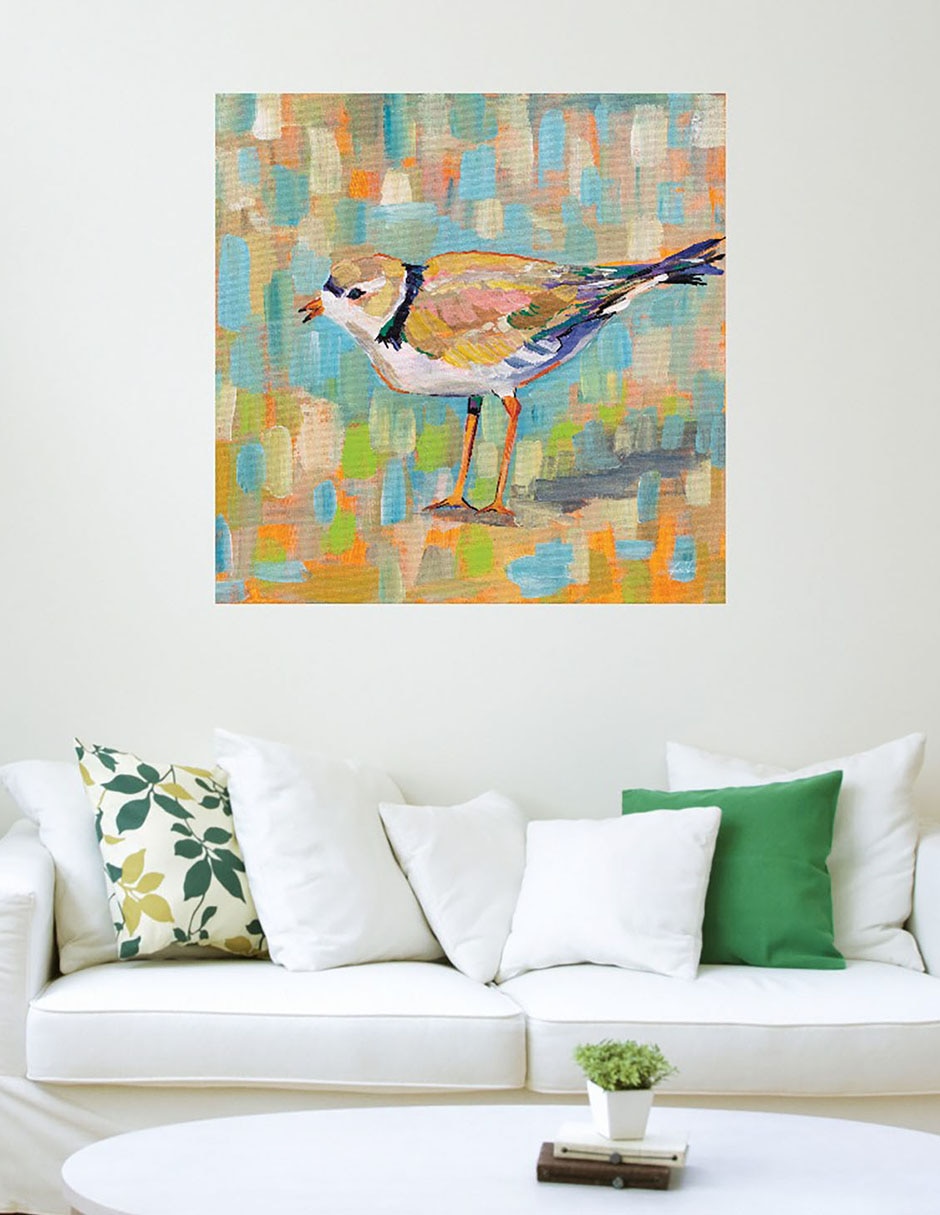 Cuadro decorativo Chorlito Costero IV técnica mixta Aves Silvestres 3