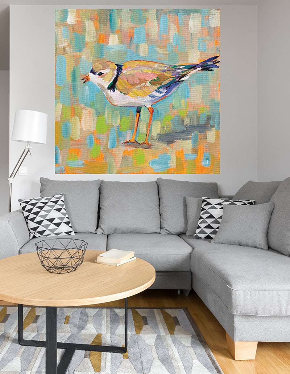 Cuadro decorativo Chorlito Costero IV técnica mixta Aves Silvestres 4