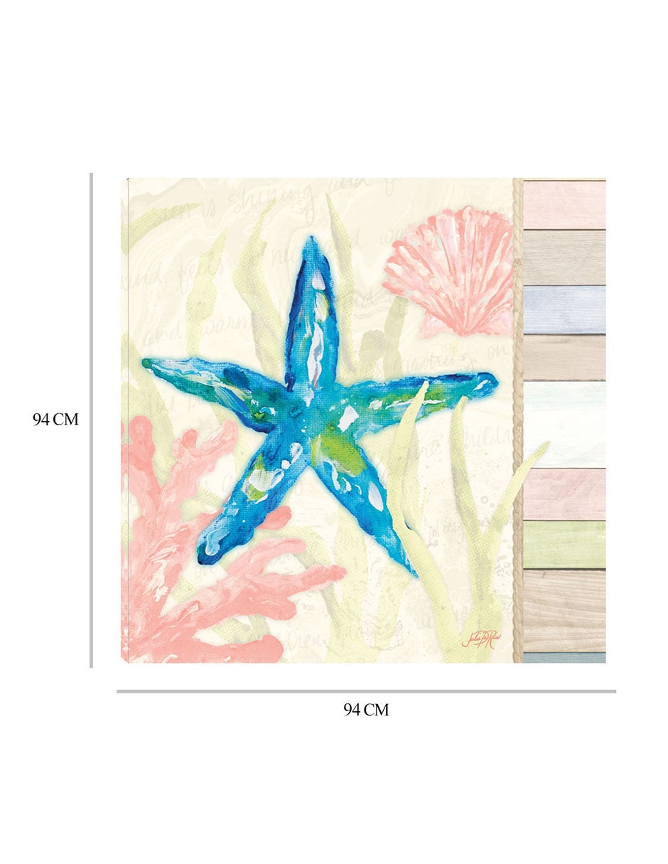 Cuadro decorativo Costa en Pastel III técnica mixta Animales Marinos 2