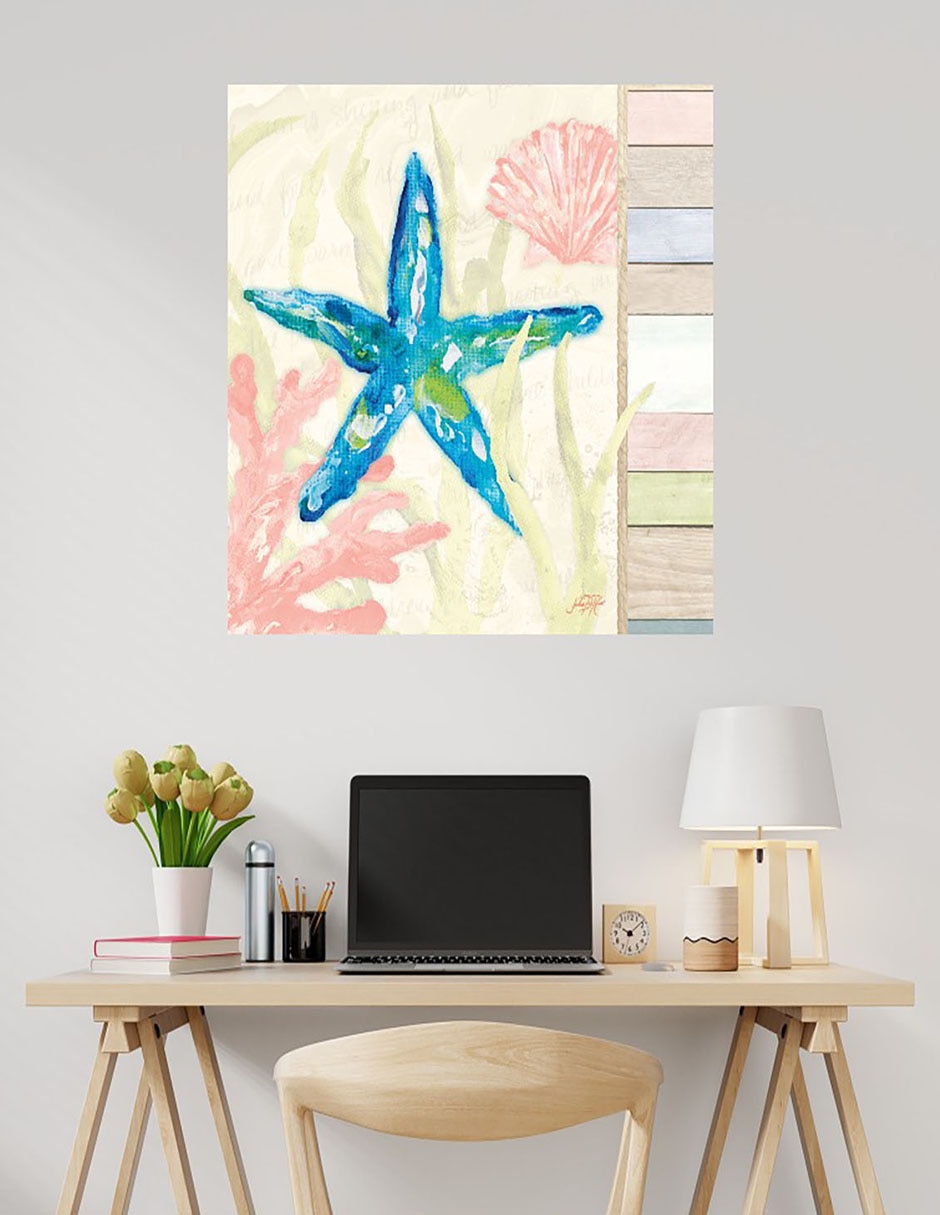 Cuadro decorativo Costa en Pastel III técnica mixta Animales Marinos 2
