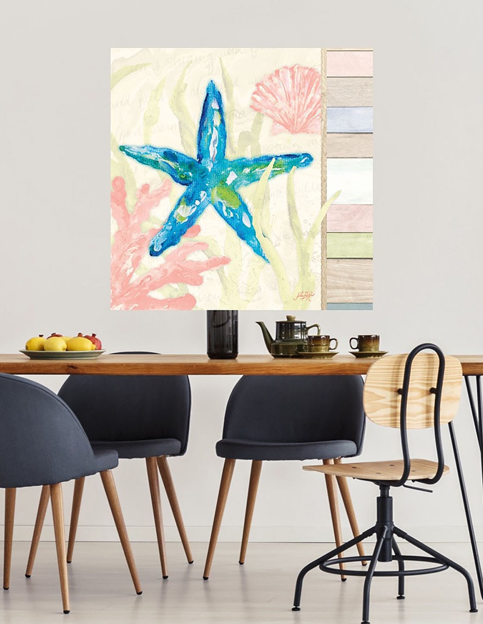 Cuadro decorativo Costa en Pastel III técnica mixta Animales Marinos 3
