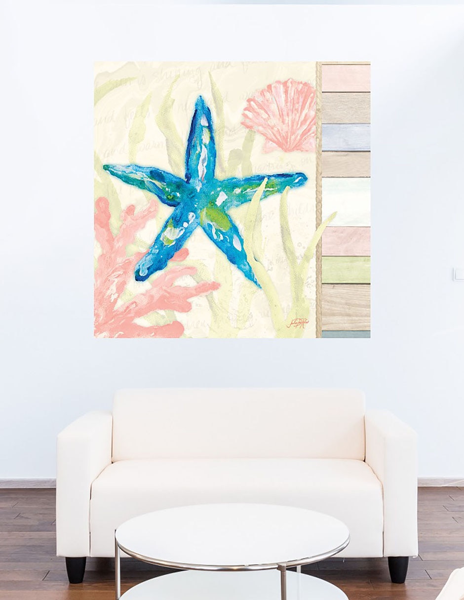 Cuadro decorativo Costa en Pastel III técnica mixta Animales Marinos 5