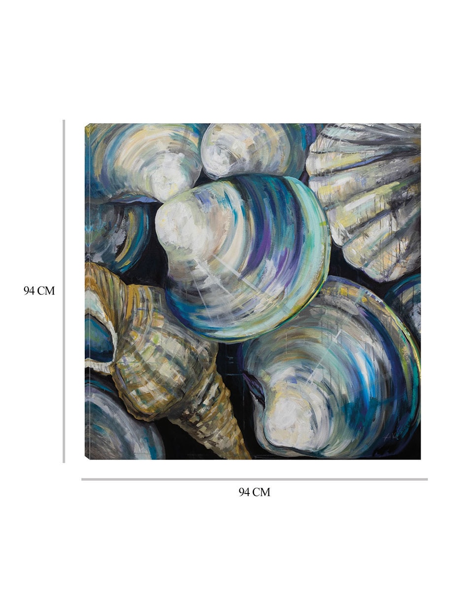Cuadro decorativo Conchas del Key West técnica mixta Animales Marinos 2