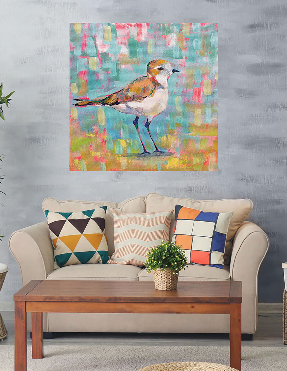 Cuadro decorativo Chorlito Costero III técnica mixta Aves Silvestres 2