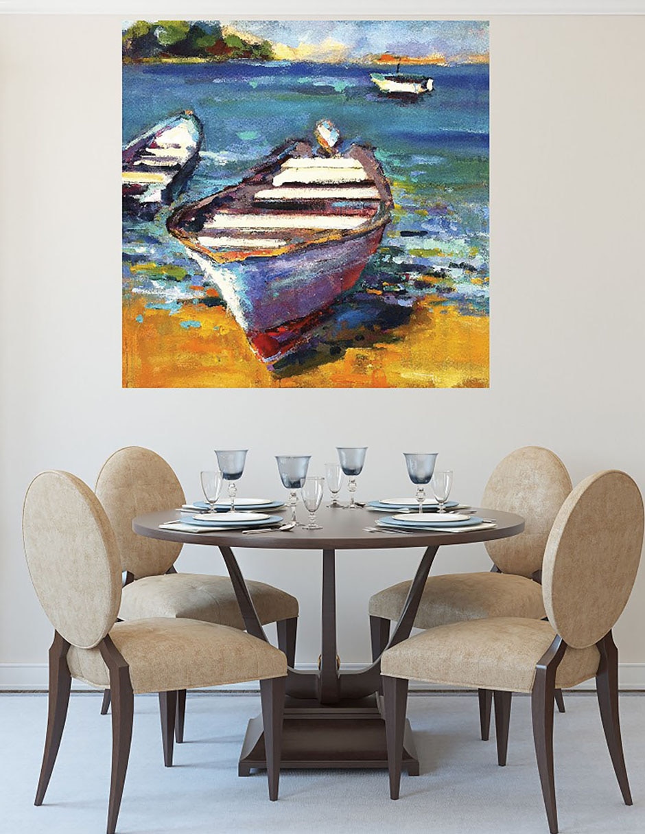 Cuadro decorativo Bote técnica mixta Playas 4