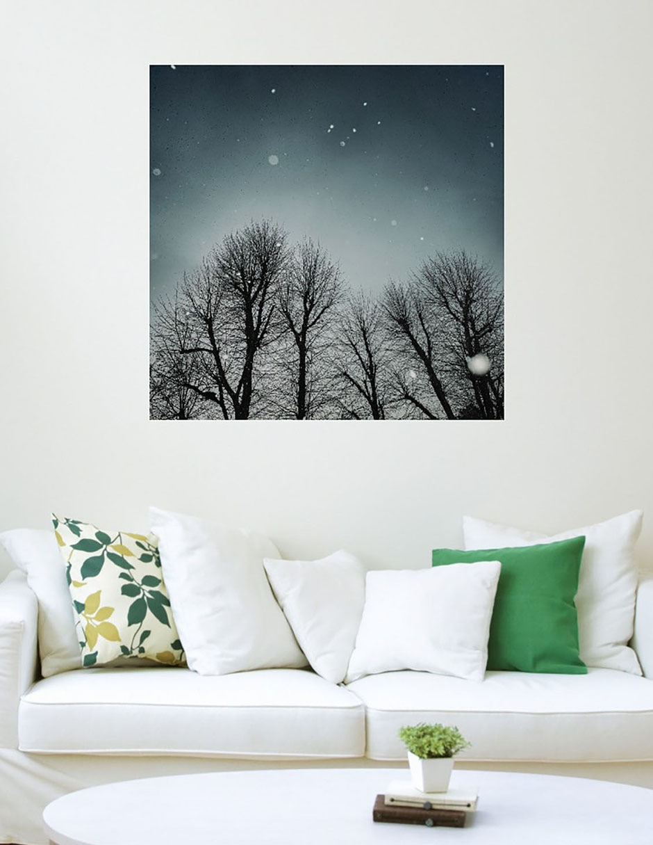 Cuadro decorativo Cielo de invierno técnica mixta Bosques 4