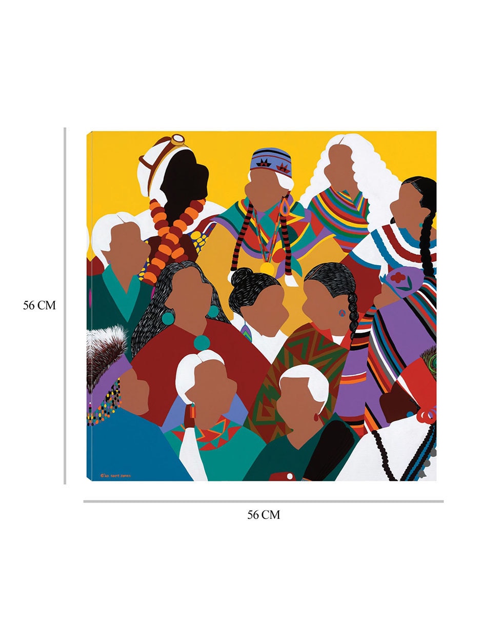 Cuadro decorativo Consejo de Abuelas Indígenas técnica mixta Gente 8