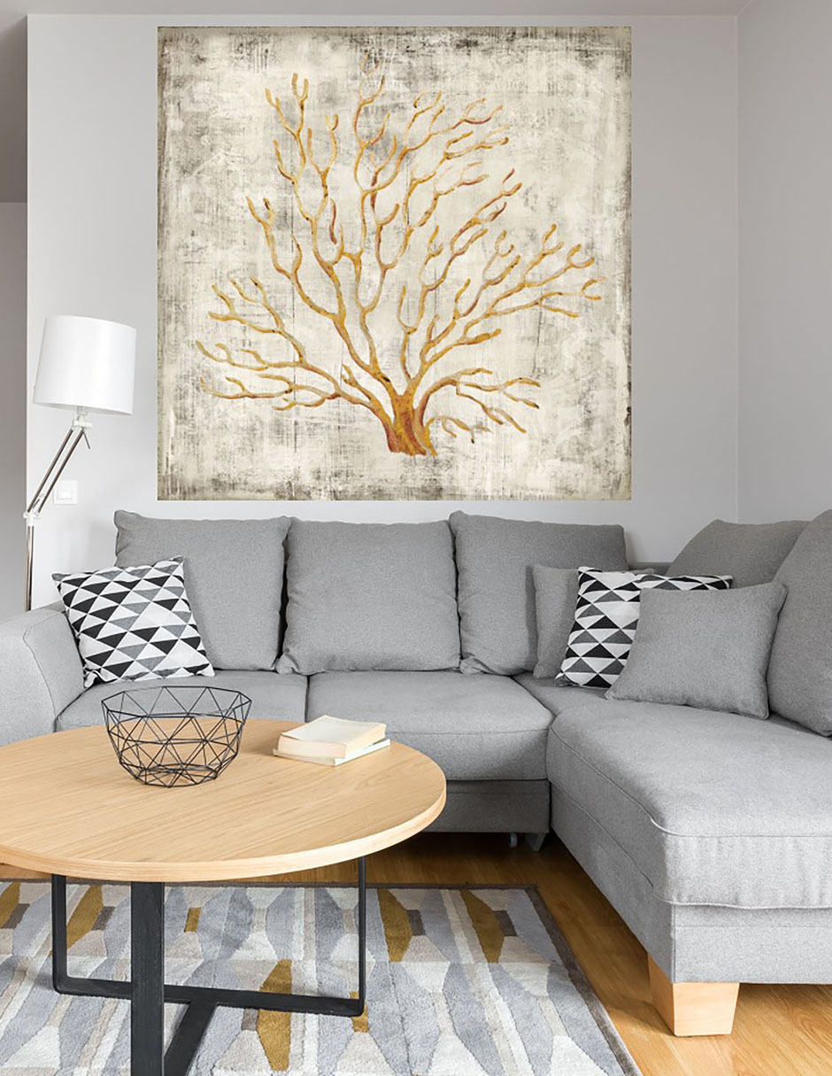 Cuadro decorativo Coral de Cobre II técnica mixta Animales Marinos 4