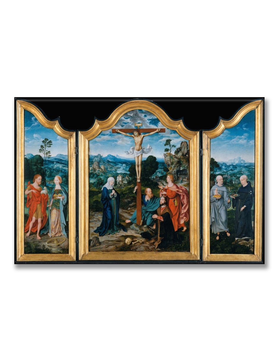 Cuadro decorativo La crucifixion y un donante