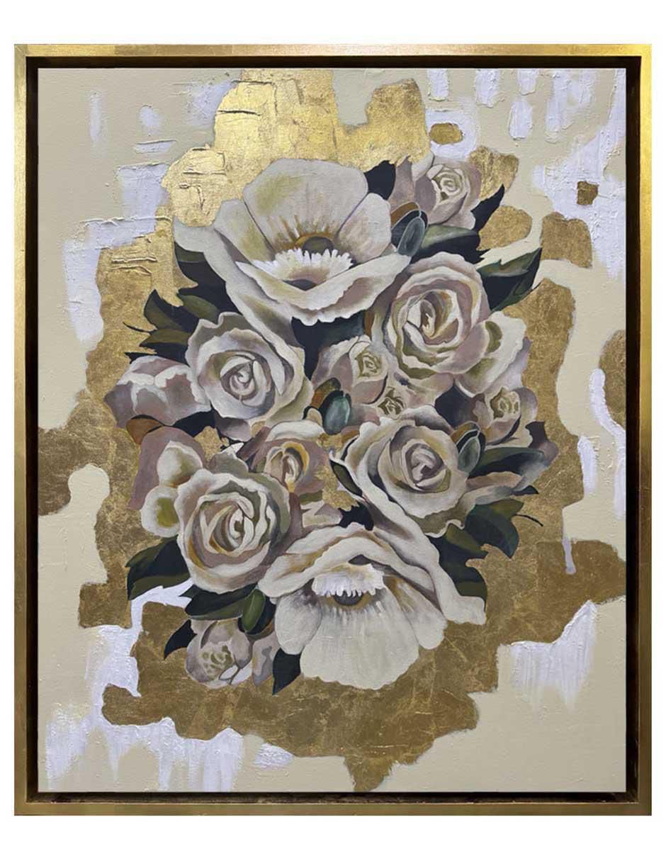 Pintura Jardín de oro técnica acrílico