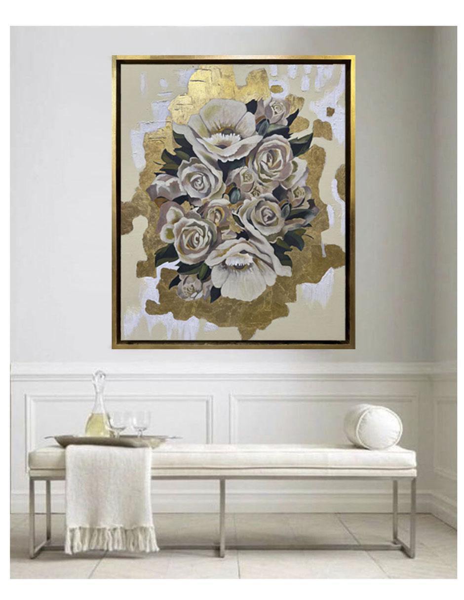 Pintura Jardín de oro técnica acrílico 4