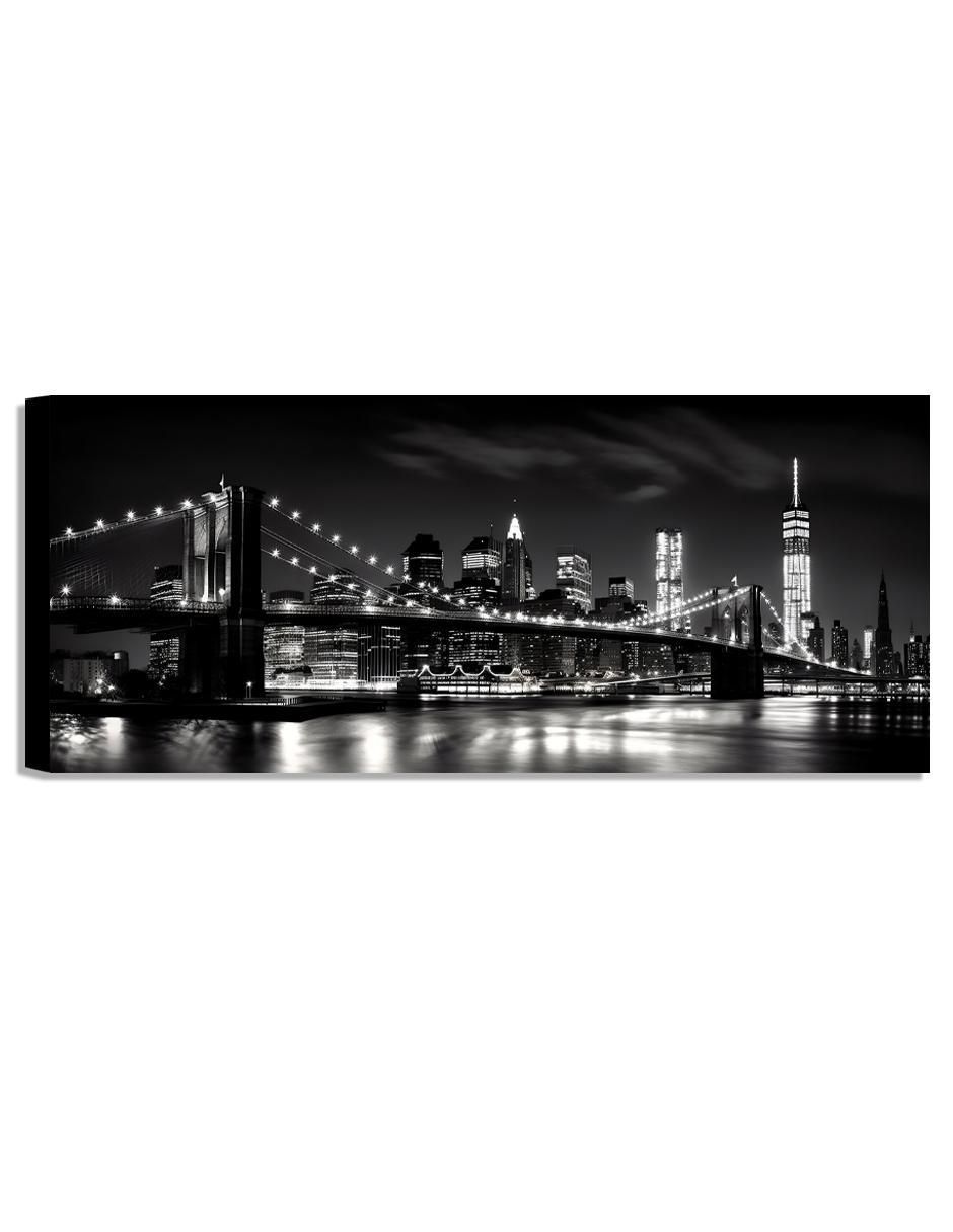 Litografía City at Night Panorama técnica acrílico